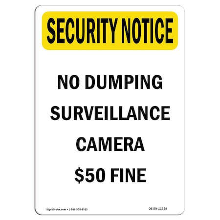 OSHA SECURITY NOTICE, 7 Height, 10 Width, Aluminum